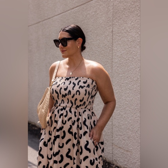 a new day Beige and Black Patterned Dress - Picture 8 of 11